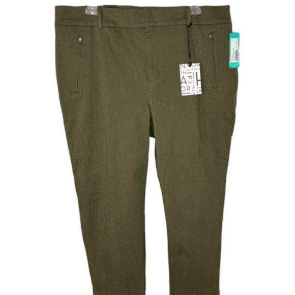 41 Hawthorn Francis Straight Leg Cotton Blend Ankle Pants - Olive Green - 22W - Picture 3 of 12